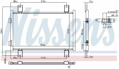 Радиатор кондиционера 2.8TD 8V, 2.8JTD 8V, 2.0JTD 8V FIAT Ducato 02-06; PEUGEOT Boxer 02-06; CITROEN Jumper 02-06