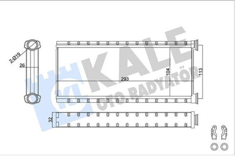 Радиатор отопления berlingo 1.2, 1.5 18-, c4 12-, opel, peugeot, ds, vauxhall