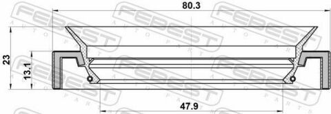 Сальник полуоси 47.9x80.3x13.1x23 Highlander/Rav 4 00-13