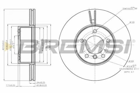 Гальмівний диск перед. BMW 1 (F20/F21)/3 (E90/F30/F80)/X1 (E84) 04- (312x24)