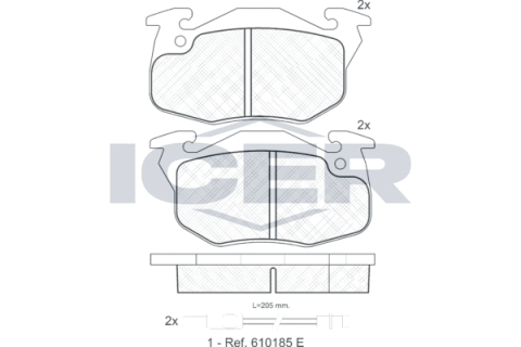 Колодки гальмівні (передні) Peugeot 106 91-04/205/305/309/405 82-98/Renault Clio 91-98 (з датчик.)