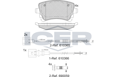 Колодки тормозные (задние) Audi A4/A6/A8 02-11/VW T5 03-15/T6 15-/Phaeton 02-16 (+датчики)