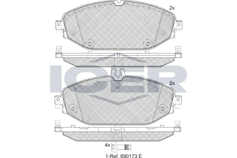Колодки гальмівні (передні) MB C-class (W205/S205/C205) 13-/E-class (W213/S213/C238) 16- Колодки гальмівні (передні) MB C-class (W205/S205/C205) 13-/E-class (W213/S213/C238) 16-