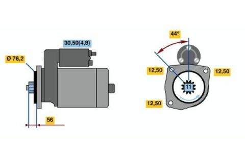 Стартер VW Caddy 09-/Golf 1.6-2.0 D 09-16/Skoda Octavia 09-13 (12V/1.7 kw) (замінено на 1986S00802)