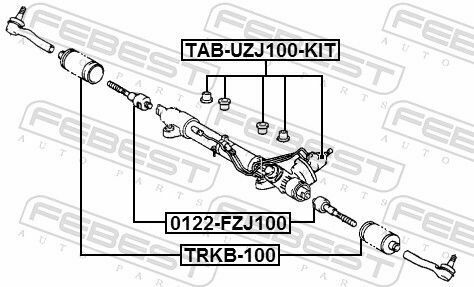 Сайлентблок рулевой рейки (к-кт) Land Cruiser 100 98-07