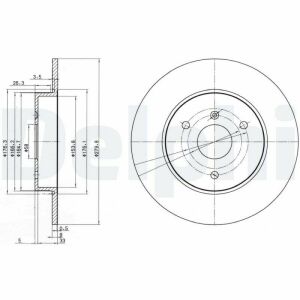 DELPHI DB Гальмівний диск передній Smart Fortwo -07, City-Coupe -04, Roadster -05