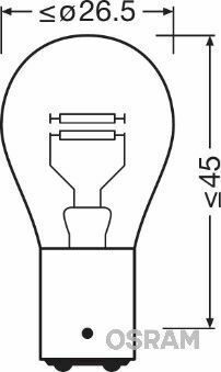 Лампа розжарювання 12V 7240 21/5W 12V BA15D UNV1 OSRAM