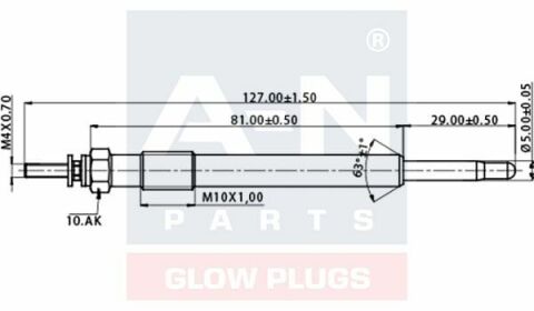 Свеча накаливания (двойная спираль) 11V Vectra B 2,0DI 96- OPEL