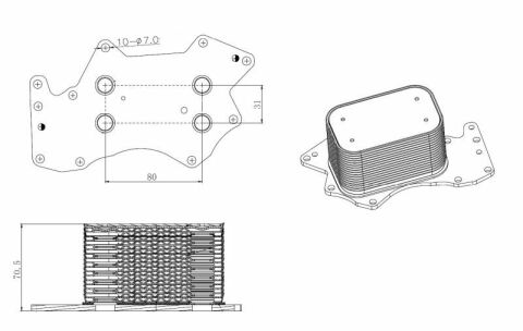 Радиатор масляный Audi A4/A6/A8/Q7/VW Touareg 2.7TDI/3.0TDI/3.0 V6 04-11 (теплообменник)