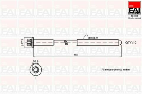 FAI OPEL К-кт болтів ГРМ Astra F/G/H/J,Combo,Corsa B/C/D,Insignia,Mokka,Vectra B/C,Chevrolet Aveo,Cruze 1.4/1.8