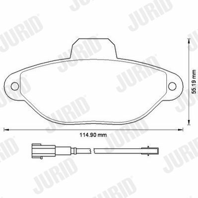 JURID колодки дискові гальмові FIAT Panda 03-