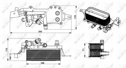 Радиатор масляный BMW 5 (F10/F11/F07)/6 (F06/F12/F13)/7 (F01/F02/F03) 2.5-4.4i 09-18 (теплообменник)