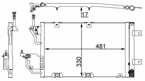 Радіатор кондиціонера Opel Astra H/Zafira 1.3-19CDTI/2.0i 04-