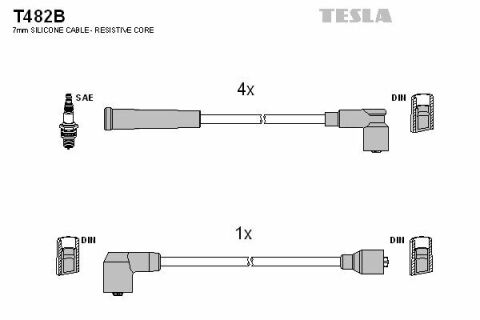 Кабель запалювання к-кт TESLA Mazda 323 87- 1,3