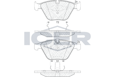 Колодки гальмівні (передні) BMW 3 (E90) 07-13/5 (E60/E61)/6 (E63/E64) 03-10/7 (E65/E66/E67) 01-08