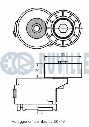 Натяжной ролик astra h, vectra c 1,9 cdti 04- fiat doblo 1,6-2,0d