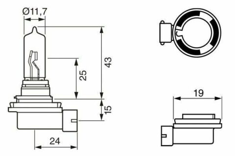 Автолампа H9 12V 65W PGJ19-5 Pure Light