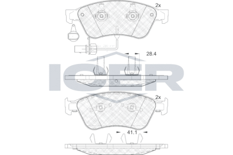 Колодки гальмівні (передні) Audi A6 04-11/A8 96-/Seat Ibiza 03-04/VW Phaeton 02-16 (+датчики)