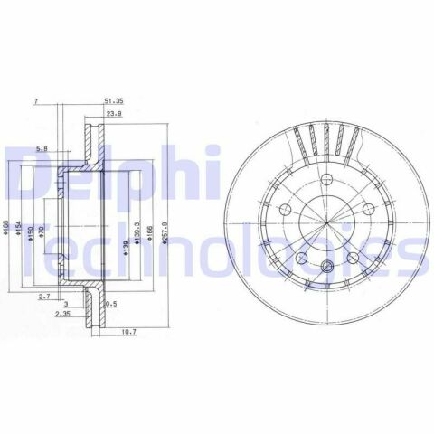 Диск тормозной передний Omega A OPEL