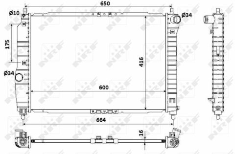 Радіатор охолодження Chevrolet Aveo 1.4i 03-