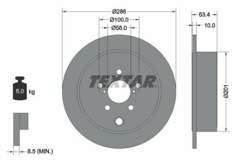 Диск тормозной (задний) Subaru Forester 08-/Impreza 08-/Outback 08- (286x10)