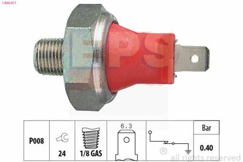 EPS MITSUBISHI Датчик давления масла 1.2-3.5 (бенз./дизель) GALANT, CARISMA, PAJERO, SIGMA, SPACE WAGON, LANCER, L200, L300, COLT 80-