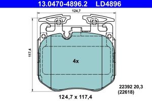 Колодки тормозные (передние) BMW 3 (G20/G21)/5 (G30/G31)/7 (G11/12)/X5 (G05)/X6 (G06) 17- (Brembo) ATE Ceramic