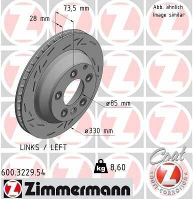 Диск тормозной (задний) Porsche Cayenne 06-/VW Touareg 02- (330x28) (L) (с прорезью) (вент)