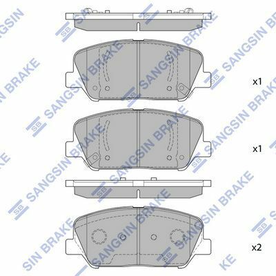 Колодки гальмівні дискові HYUNDAI Genesis BH 08-13, Genesis Coupe 08-16, Grandeur HG 11-16; KIA Optima TF 10-16