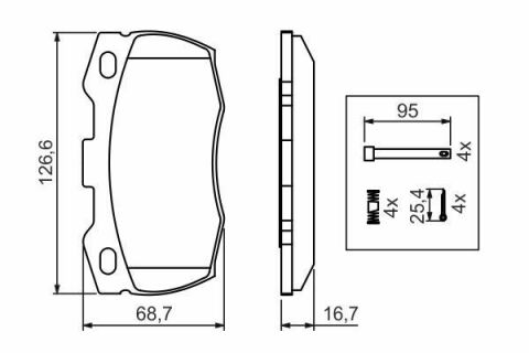 Гальмівні задні колодки LANDROVER 110/127, 90 I, DEFENDER 2.2D-4.0 09.83-02.16