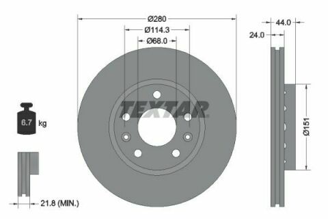 Диск тормозной (передний) Renault Megane 08- (280x24) PRO+