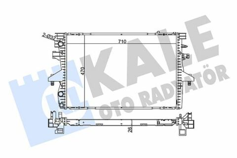 KALE VW Радіатор охолодження T5 1.9 TDI 03-