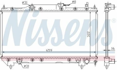 Радиатор TY AVENSIS(97-)1.6 и 16V(+)[OE 16400-02270]