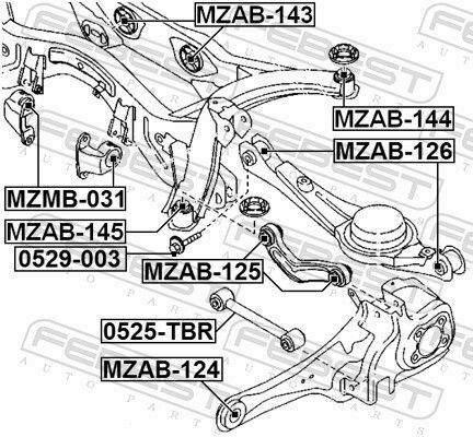 Сайлентблок задньої поперечної тяги Mazda CX-9 07-