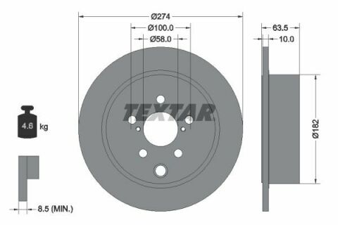 Диск гальмівний (задній) Subaru Impreza/Forester 11- (274x10) PRO