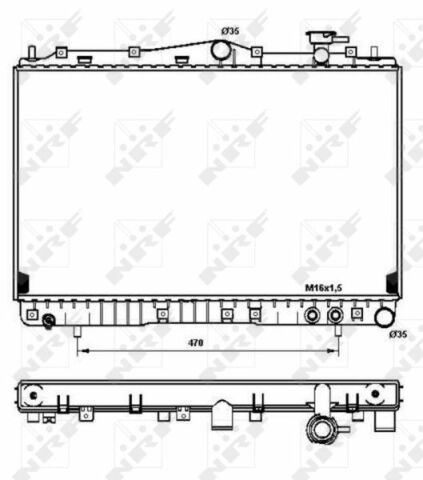 Радиатор охлаждения Hyundai Sonata 2.0-3.0 91-98 (400x682x25)