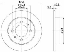 MINTEX  HYUNDAI Диск тормозной задний ELANTRA 1.6,2.0 00-