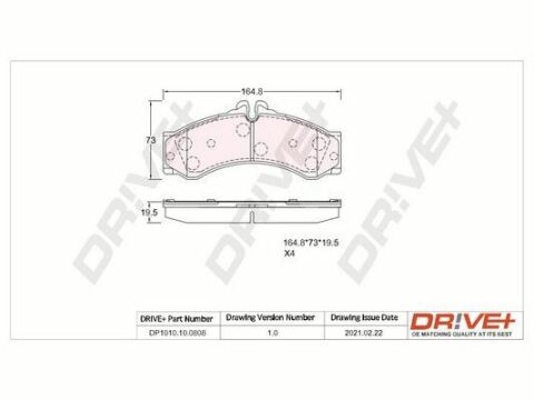 DP1010.10.0808 Drive+ - Гальмівні колодки до дисків