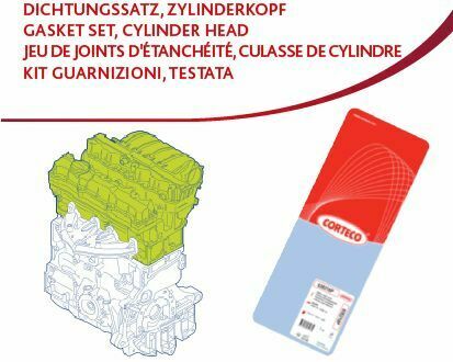 Комплект прокладок (верхній) Audi A3/VW Caddy/Golf/Skoda Octavia 1.9TDI 96- (без ГБЦ)