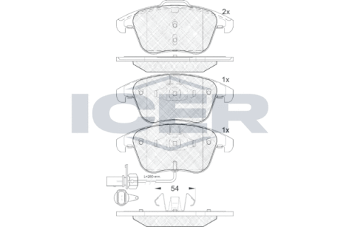 Колодки тормозные (передние) Audi A4 07-18/Audi A5 07-/Audi Q5 12-17 (+датчик)