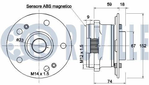 RUVILLE DB Подшипник пер. ступицы с  ABS X166, W166, C292