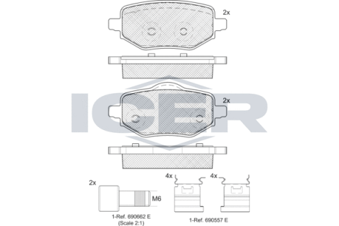 Колодки гальмівні (задні) Citroen C4 20-/Peugeot 2008/208/Opel Corsa F 19-/Mokka 20-