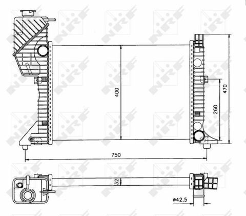 Радіатор охолодження MB Sprinter 2.3D 95-