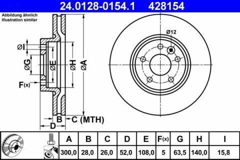 Диск тормозной (передний) Ford Mondeo/Galaxy 07-15/Range Rover/Volvo S60 11-(300x28)(с покр.)(вент.)