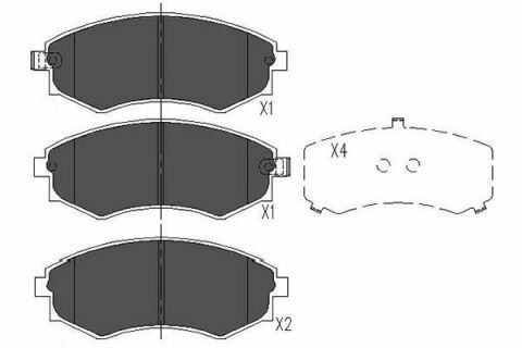 Тормозные колодки передние на HYUNDAI Lantra, Sonata II, III, SsangYong Korando, Musso 88-