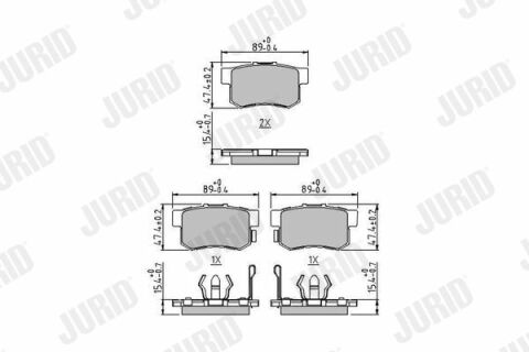 Тормозные колодки задние accord 2.2/2.4 08-, cr-v ii 01-