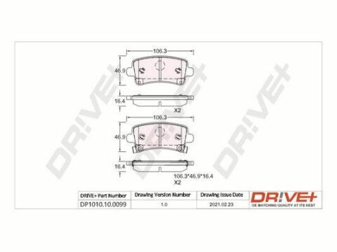 DP1010.10.0099 Drive+ - Гальмівні колодки до дисків