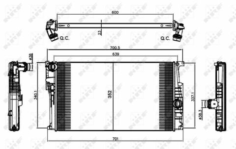 Радіатор охолодження BMW 3 (F30)/1 (F20/F21) 12-18 (N47/B47/N13)