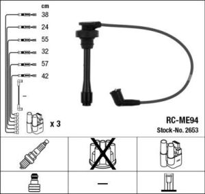 Комплект изолированных проводов для свечей зажигания RC-ME94