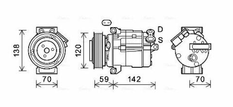 CHEVROLET Компресор кондиціонера CAPTIVA 2.0-2.4 D 11-, OPEL